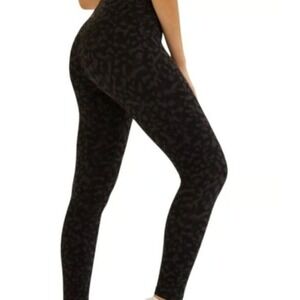 Ryderwear Leggings Women S Black Leopard Print High Waisted Scrunch Butt Gym
